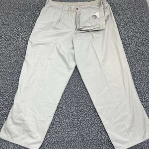 Basic Editions‎ Pants Men 40x30 Beige Chino Straight Leg Pleated Outdoor Adult